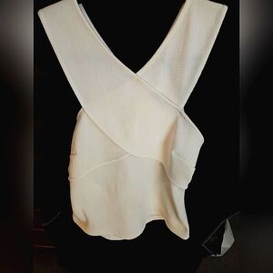 H&M Cream Asymmetrical Wrap Tank Top